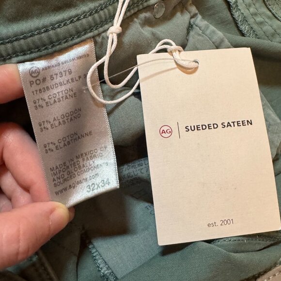 AG Trellis Stretch Sateen Modern Slim Pants - Sulfur Kelp Forest - 32 - Picture 12 of 13